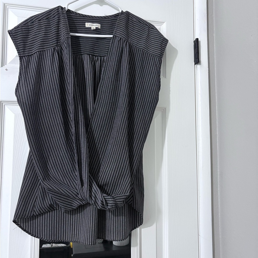 Black and White Striped Women's Top and Pants Set